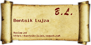 Bentsik Lujza névjegykártya